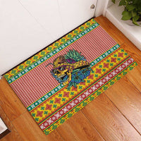 Hawaiian Pineapples Skull Rubber Doormat Mele Kalikimaka Palaka Quilt Pattern LT9 - Polynesian Pride