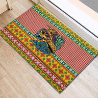 Hawaiian Pineapples Skull Rubber Doormat Mele Kalikimaka Palaka Quilt Pattern LT9 - Polynesian Pride