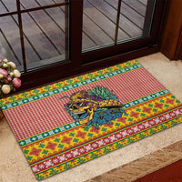 Hawaiian Pineapples Skull Rubber Doormat Mele Kalikimaka Palaka Quilt Pattern LT9 - Polynesian Pride