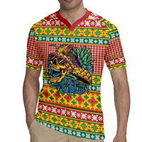 Hawaiian Pineapples Skull Rugby Jersey Mele Kalikimaka Palaka Quilt Pattern LT9 - Polynesian Pride