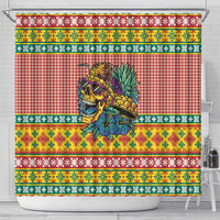 Hawaiian Pineapples Skull Shower Curtain Mele Kalikimaka Palaka Quilt Pattern LT9 - Polynesian Pride