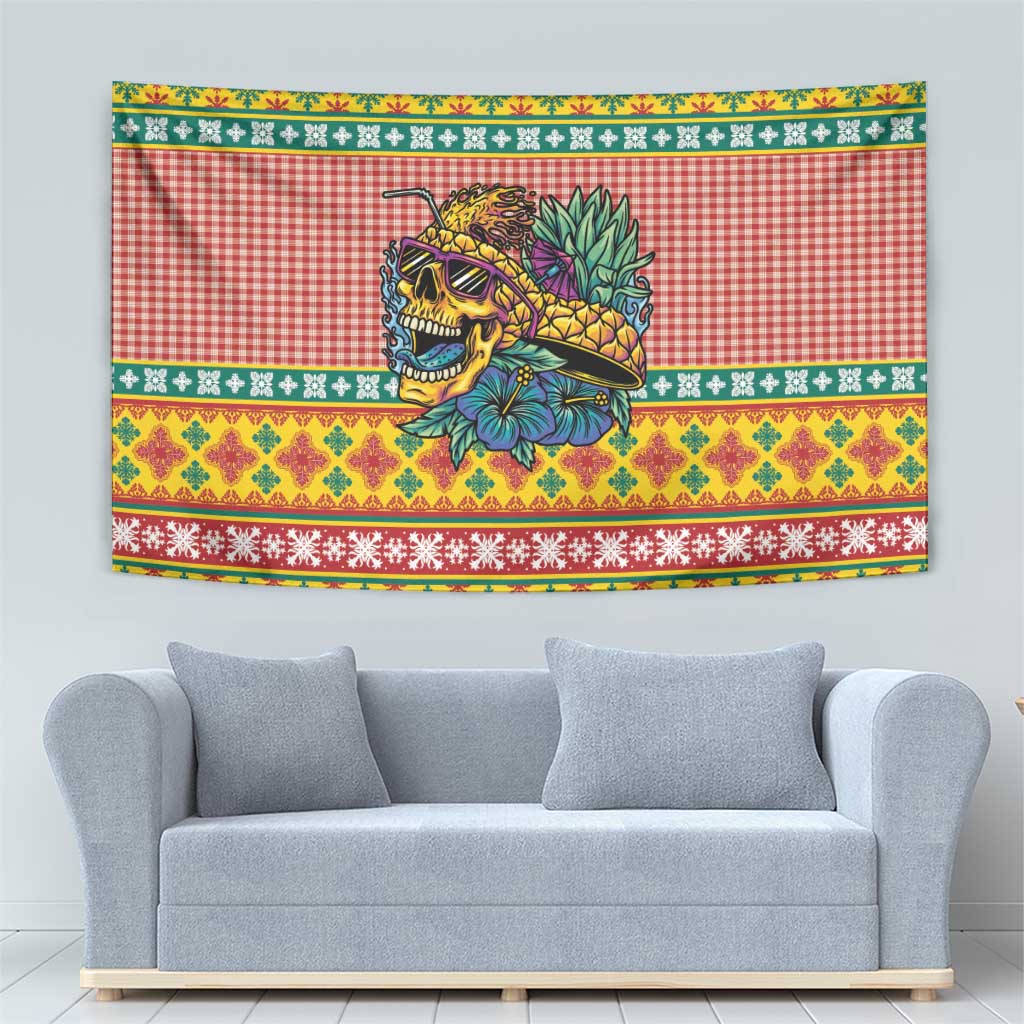 Hawaiian Pineapples Skull Tapestry Mele Kalikimaka Palaka Quilt Pattern LT9 - Polynesian Pride