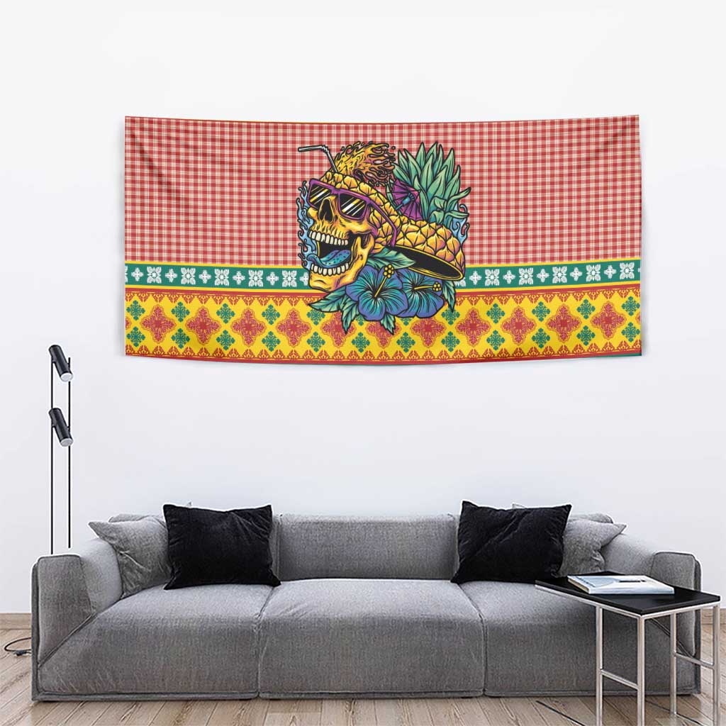Hawaiian Pineapples Skull Tapestry Mele Kalikimaka Palaka Quilt Pattern LT9 - Polynesian Pride