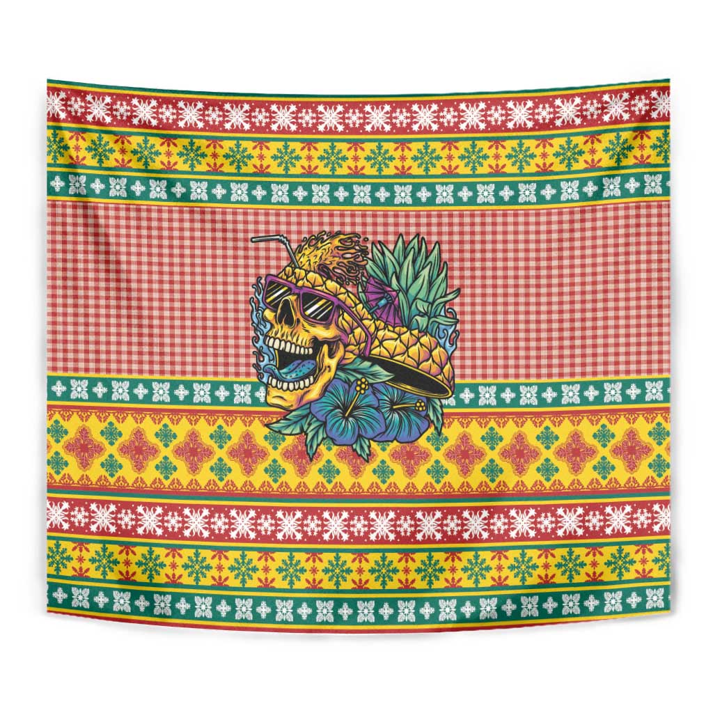 Hawaiian Pineapples Skull Tapestry Mele Kalikimaka Palaka Quilt Pattern LT9 - Polynesian Pride