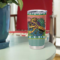 Hawaiian Pineapples Skull Tumbler Cup Mele Kalikimaka Palaka Quilt Pattern LT9 - Polynesian Pride