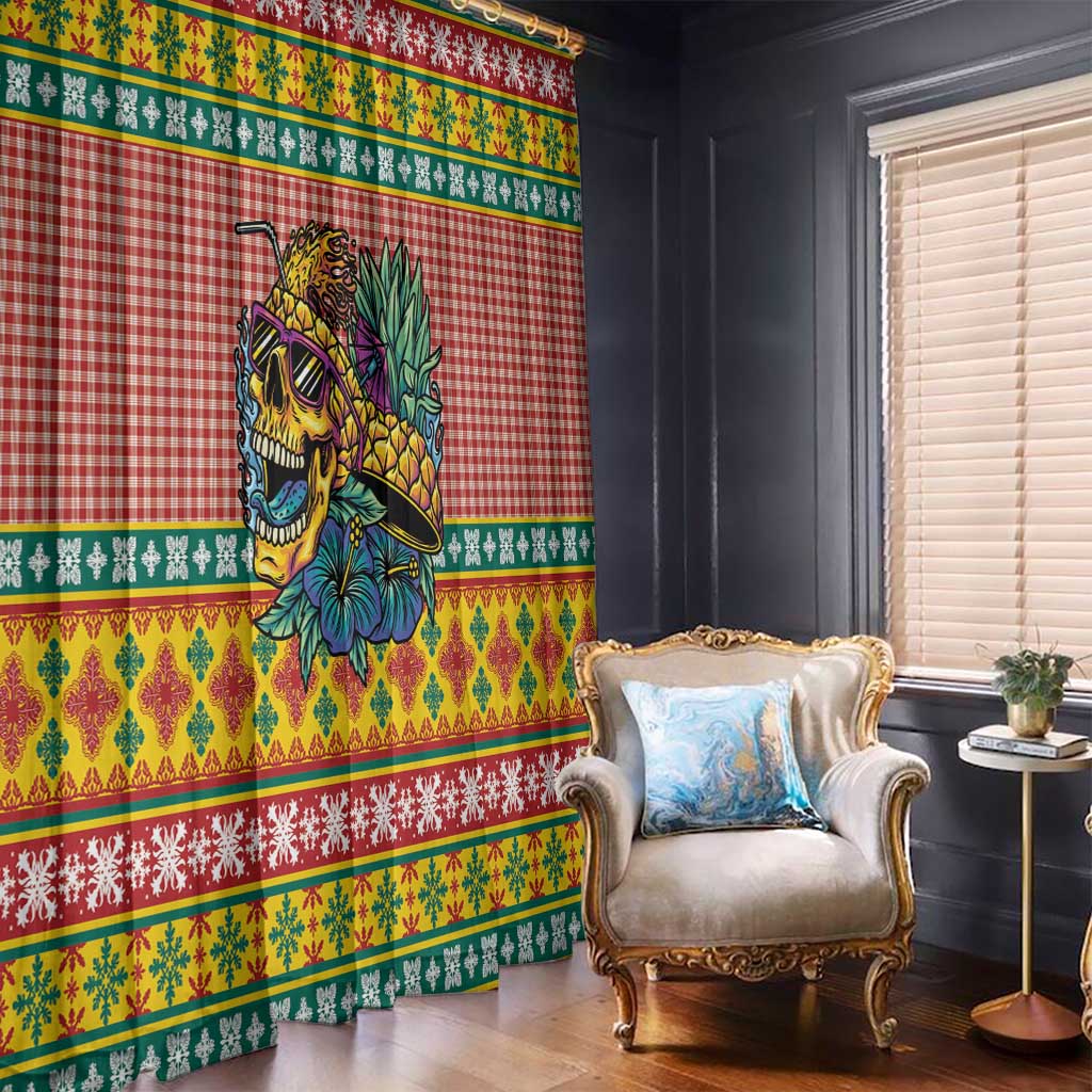 Hawaiian Pineapples Skull Window Curtain Mele Kalikimaka Palaka Quilt Pattern LT9 - Polynesian Pride