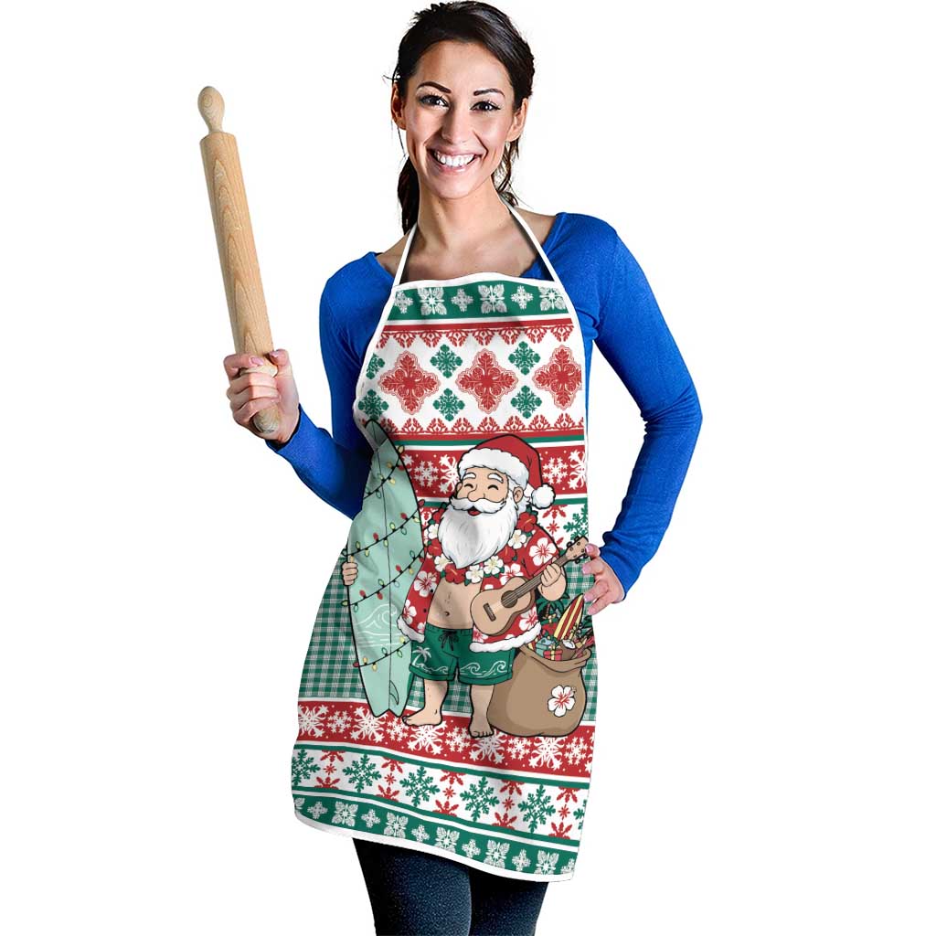Hawaiian Funny Santa Surf Apron Mele Kalikimaka Palaka Quilt Pattern LT9 - Polynesian Pride