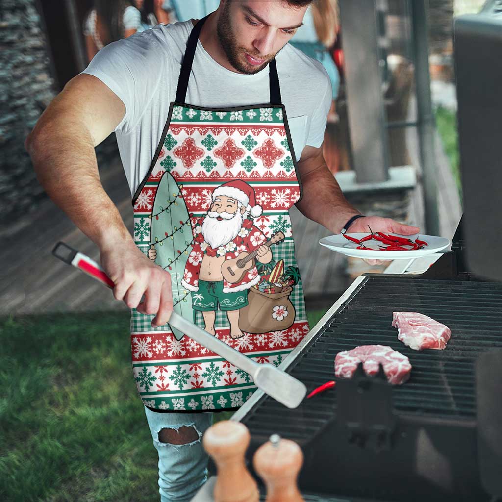 Hawaiian Funny Santa Surf Apron Mele Kalikimaka Palaka Quilt Pattern LT9 - Polynesian Pride