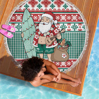 Hawaiian Funny Santa Surf Beach Blanket Mele Kalikimaka Palaka Quilt Pattern LT9 - Polynesian Pride