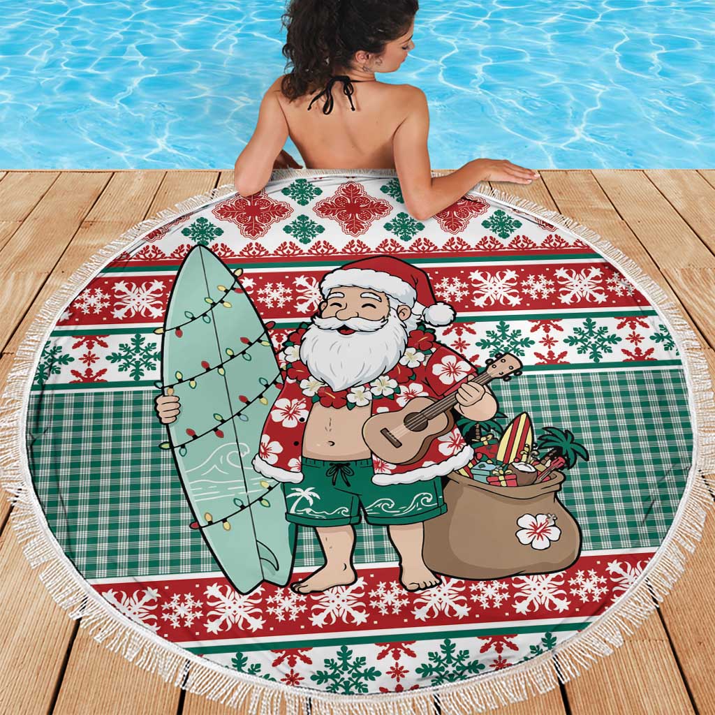 Hawaiian Funny Santa Surf Beach Blanket Mele Kalikimaka Palaka Quilt Pattern LT9 - Polynesian Pride