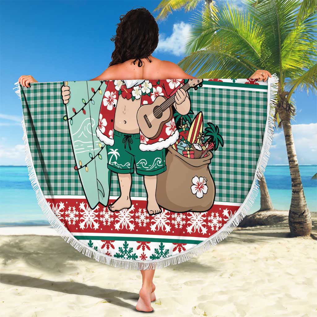 Hawaiian Funny Santa Surf Beach Blanket Mele Kalikimaka Palaka Quilt Pattern LT9 - Polynesian Pride