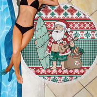 Hawaiian Funny Santa Surf Beach Blanket Mele Kalikimaka Palaka Quilt Pattern LT9 - Polynesian Pride