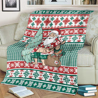 Hawaiian Funny Santa Surf Blanket Mele Kalikimaka Palaka Quilt Pattern LT9 - Polynesian Pride