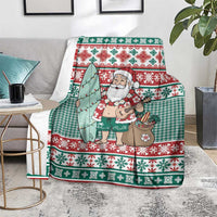 Hawaiian Funny Santa Surf Blanket Mele Kalikimaka Palaka Quilt Pattern LT9 - Polynesian Pride