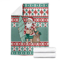 Hawaiian Funny Santa Surf Blanket Mele Kalikimaka Palaka Quilt Pattern LT9 - Polynesian Pride