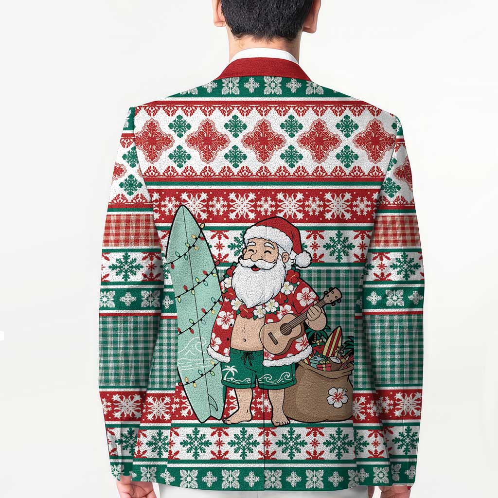 Hawaiian Funny Santa Surf Blazer Mele Kalikimaka Palaka Quilt Pattern LT9 - Polynesian Pride
