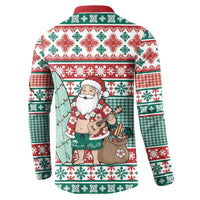 Hawaiian Funny Santa Surf Button Sweatshirt Mele Kalikimaka Palaka Quilt Pattern LT9 - Polynesian Pride