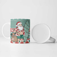 Hawaiian Funny Santa Surf Ceramic Mug Mele Kalikimaka Palaka Quilt Pattern LT9 - Polynesian Pride