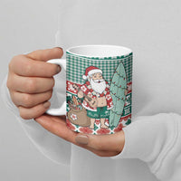 Hawaiian Funny Santa Surf Ceramic Mug Mele Kalikimaka Palaka Quilt Pattern LT9 - Polynesian Pride