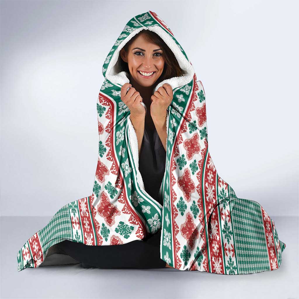 Hawaiian Funny Santa Surf Hooded Blanket Mele Kalikimaka Palaka Quilt Pattern LT9 - Polynesian Pride