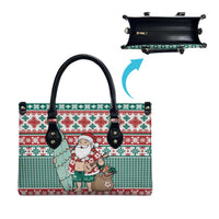 Hawaiian Funny Santa Surf Leather Bag Mele Kalikimaka Palaka Quilt Pattern LT9 - Polynesian Pride