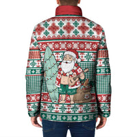 Hawaiian Funny Santa Surf Padded Jacket Mele Kalikimaka Palaka Quilt Pattern LT9 - Polynesian Pride