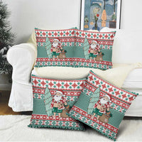 Hawaiian Funny Santa Surf Pillow Cover Mele Kalikimaka Palaka Quilt Pattern LT9 - Polynesian Pride