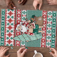 Hawaiian Funny Santa Surf Puzzle Mele Kalikimaka Palaka Quilt Pattern LT9 - Polynesian Pride