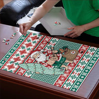 Hawaiian Funny Santa Surf Puzzle Mele Kalikimaka Palaka Quilt Pattern LT9 - Polynesian Pride