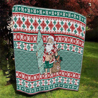 Hawaiian Funny Santa Surf Quilt Mele Kalikimaka Palaka Quilt Pattern LT9 - Polynesian Pride