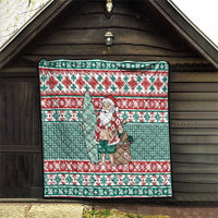 Hawaiian Funny Santa Surf Quilt Mele Kalikimaka Palaka Quilt Pattern LT9 - Polynesian Pride