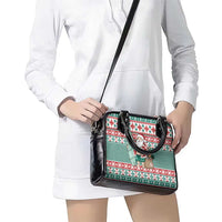 Hawaiian Funny Santa Surf Shoulder Handbag Mele Kalikimaka Palaka Quilt Pattern LT9 - Polynesian Pride