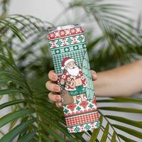 Hawaiian Funny Santa Surf Skinny Tumbler Mele Kalikimaka Palaka Quilt Pattern LT9 - Polynesian Pride