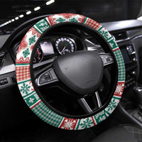 Hawaiian Funny Santa Surf Steering Wheel Cover Mele Kalikimaka Palaka Quilt Pattern LT9 Universal Fit Green - Polynesian Pride