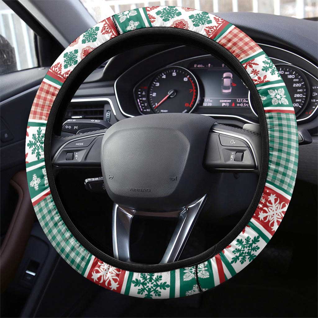 Hawaiian Funny Santa Surf Steering Wheel Cover Mele Kalikimaka Palaka Quilt Pattern LT9 - Polynesian Pride