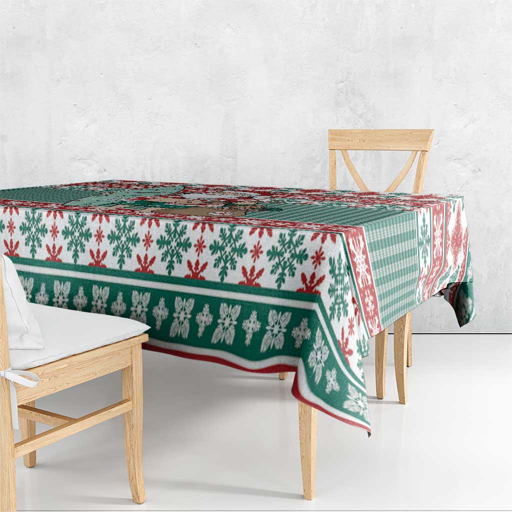 Hawaiian Funny Santa Surf Tablecloth Mele Kalikimaka Palaka Quilt Pattern LT9 - Polynesian Pride