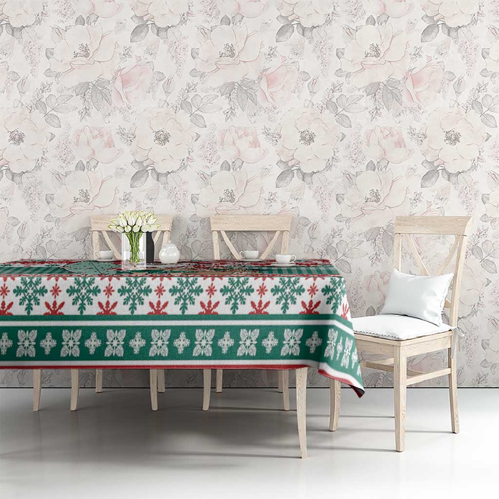 Hawaiian Funny Santa Surf Tablecloth Mele Kalikimaka Palaka Quilt Pattern LT9 - Polynesian Pride