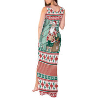 Hawaiian Funny Santa Surf Tank Maxi Dress Mele Kalikimaka Palaka Quilt Pattern LT9 - Polynesian Pride