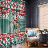 Hawaiian Funny Santa Surf Window Curtain Mele Kalikimaka Palaka Quilt Pattern LT9 - Polynesian Pride