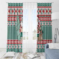 Hawaiian Funny Santa Surf Window Curtain Mele Kalikimaka Palaka Quilt Pattern LT9 - Polynesian Pride