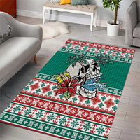 Hawaiian Skull Surfs Area Rug Mele Kalikimaka Palaka Quilt Pattern LT9 - Polynesian Pride