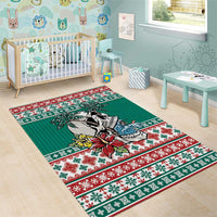 Hawaiian Skull Surfs Area Rug Mele Kalikimaka Palaka Quilt Pattern LT9 - Polynesian Pride