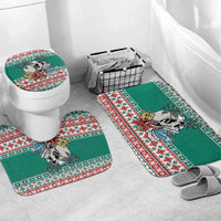 Hawaiian Skull Surfs Bathroom Set Mele Kalikimaka Palaka Quilt Pattern LT9 Mat Set Only (3 pcs) One Size Green - Polynesian Pride