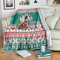 Hawaiian Skull Surfs Blanket Mele Kalikimaka Palaka Quilt Pattern LT9 Green - Polynesian Pride