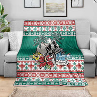 Hawaiian Skull Surfs Blanket Mele Kalikimaka Palaka Quilt Pattern LT9 - Polynesian Pride