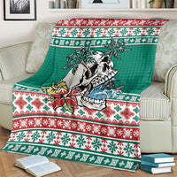 Hawaiian Skull Surfs Blanket Mele Kalikimaka Palaka Quilt Pattern LT9 - Polynesian Pride