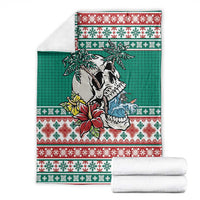 Hawaiian Skull Surfs Blanket Mele Kalikimaka Palaka Quilt Pattern LT9 - Polynesian Pride