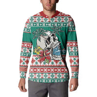 Hawaiian Skull Surfs Button Sweatshirt Mele Kalikimaka Palaka Quilt Pattern LT9 - Polynesian Pride