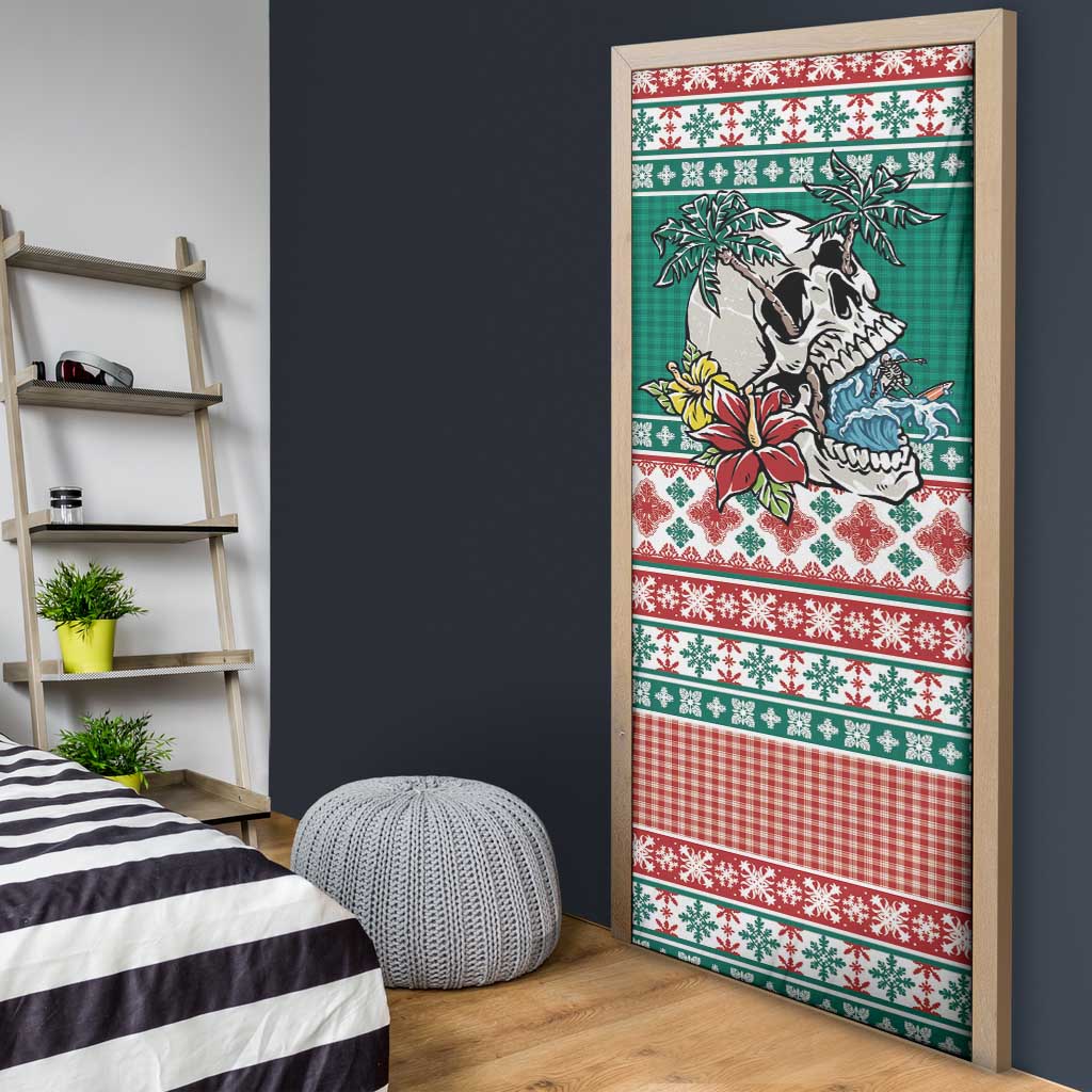 Hawaiian Skull Surfs Door Cover Mele Kalikimaka Palaka Quilt Pattern LT9 - Polynesian Pride