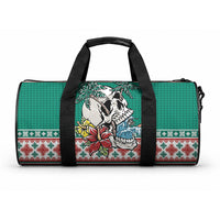 Hawaiian Skull Surfs Duffle Bag Mele Kalikimaka Palaka Quilt Pattern LT9 One size Green - Polynesian Pride